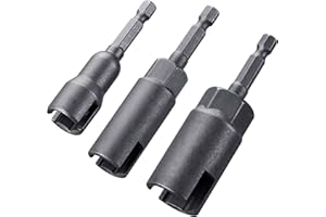PAGOW 1/4" Hex Shank Upgraded Large Slotted Hurricane Wingnut Driver - Wing Nut Drill Bit Socket Tool for Panel Wing Nuts, Screws Eye C Hook & Q-Hanger, Steel (3 Pack 3 Size)