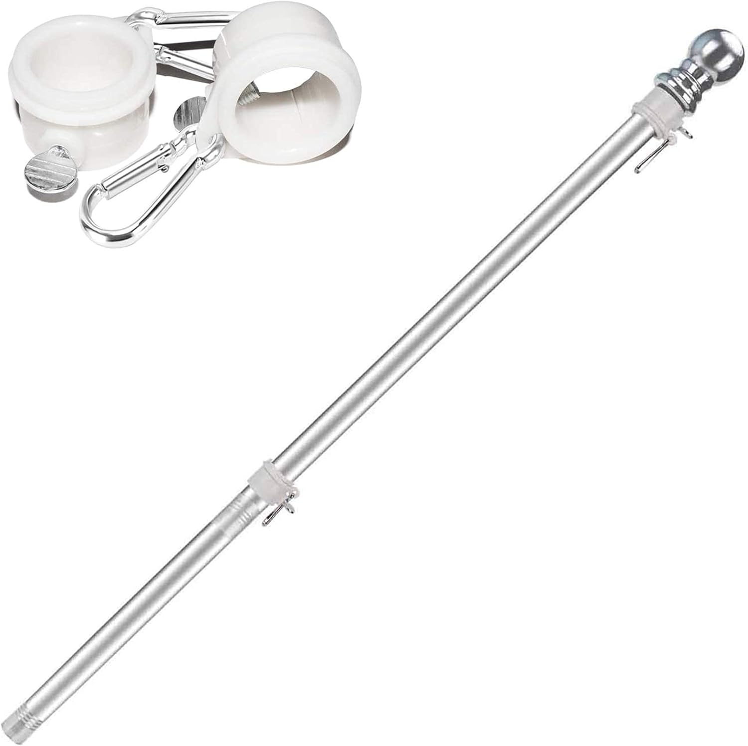 TMOZEO Flag Pole Without Bracket - 6 FT Flagpole Kit for American Flag - Stainless Steel Professional Flag Pole for House Garden Yard - Residential or Commercial Flag Pole (6 FT Flag Pole only)