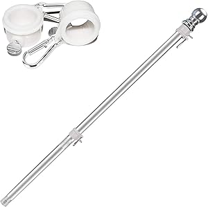 TMOZEO Flag Pole Without Bracket - 6 FT Flagpole Kit for American Flag - Stainless Steel Professional Flag Pole for House Garden Yard - Residential or Commercial Flag Pole (6 FT Flag Pole only)