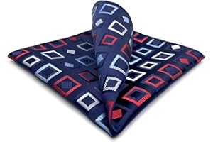S&W SHLAX&WING Pocket Squares for Men Checkered Pattern for Party Large Sizes