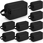 Hillban 9 Pcs Portable Toiletry Bag for Men Water Resistant Shaving Bag Foldable Cosmetic Bag Travel Bag for Toiletries Hanging Storage Shower Bag wedding groomsmen gifts(Black)