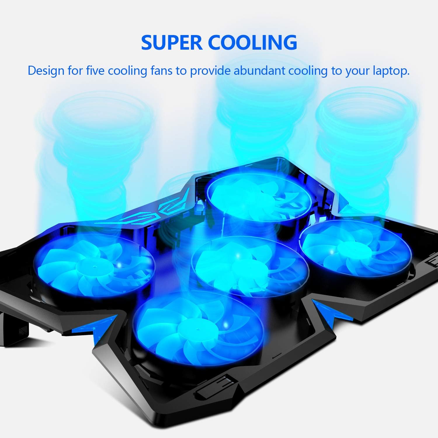 E Prance Cooling Pad Gaming Laptop Cooler Usb Powerful Laptop Cooling Pad With 5 Fans Quiet Slim Light Weight Fits For 14 17 Notebook Amazon Co Uk Computers Accessories