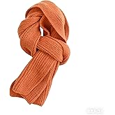 KorhLeoh Winter Knitted Scarf for Kids Solid Knit Scarves Neck Warmer for Boys Girls 3-8Y