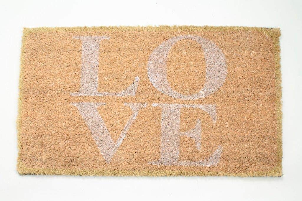 Decorative Coir Entrance Door Mat Love 70 cm x 40 cm