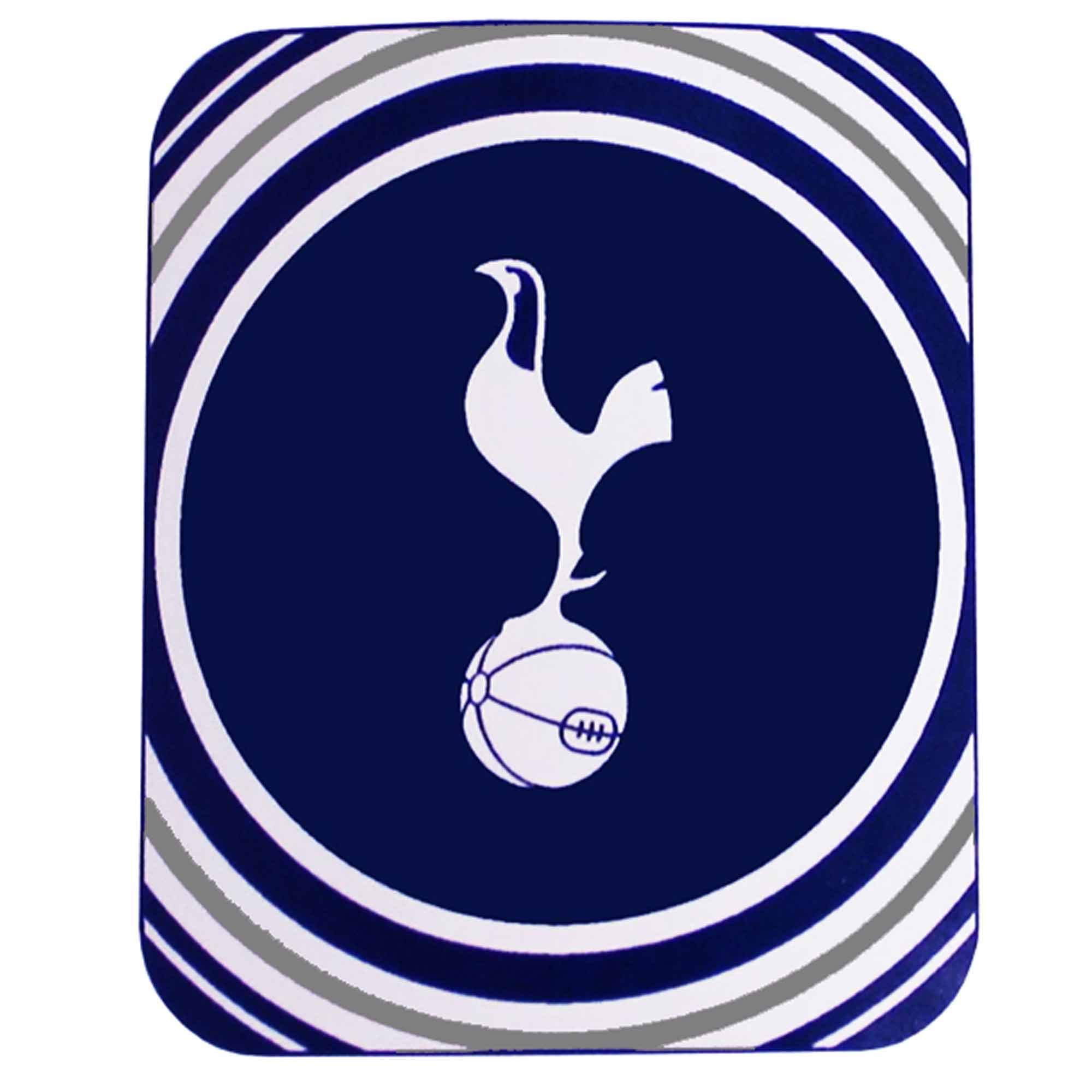 THFC Official Tottenham Football Crest Fleece Blanket Throw for the Home or Car (100% Polyester & 125cm x 150cm)