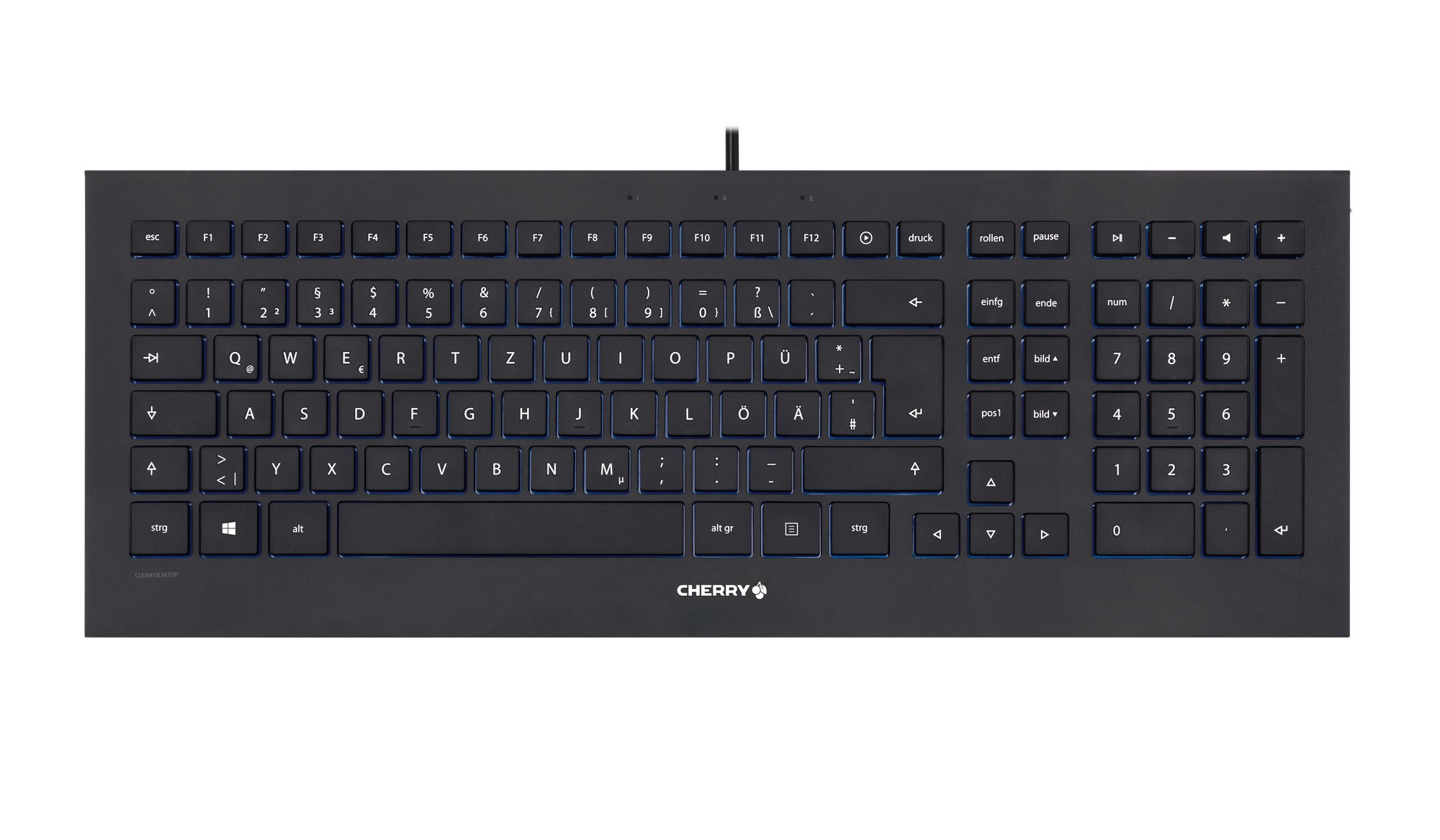CHERRY JK-0360GB Strait Black corded KB - (Keyboards > Keyboards)