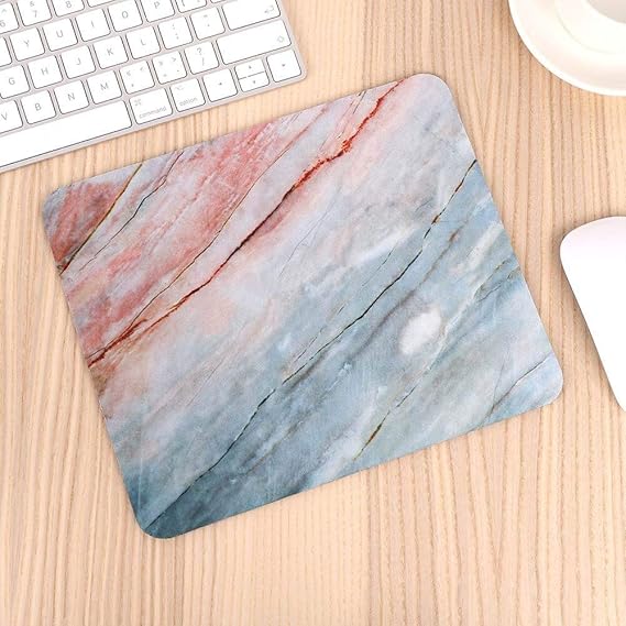 Small Mouse Pad For Game Playing Lover Rubber Mouse Mat Marble Design & Flower