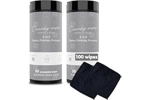 SWANKY WIPES Swanky Stainless Steel Cleaner Wipes - Grime & Grease Remover Kitchen Cleaning Supplies - Clean & Shine, For Stove Top, Refrigerator, Sink, Oven, & Household Appliances - Canister, 100 Count
