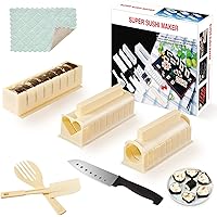 HI NINGER Sushi Making Kit Deluxe Edition Heart Sushi Mold Complete Sushi Maker Kit 12PCS Home Sushi Mold Press with 8…