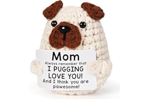 LODESKEE Mother Gifts for Mom from Daughter Son on Mothers Day, Mini Crochet Animals Puppy Dog for Mommy Birthday, I Love You Mom Handmade Present