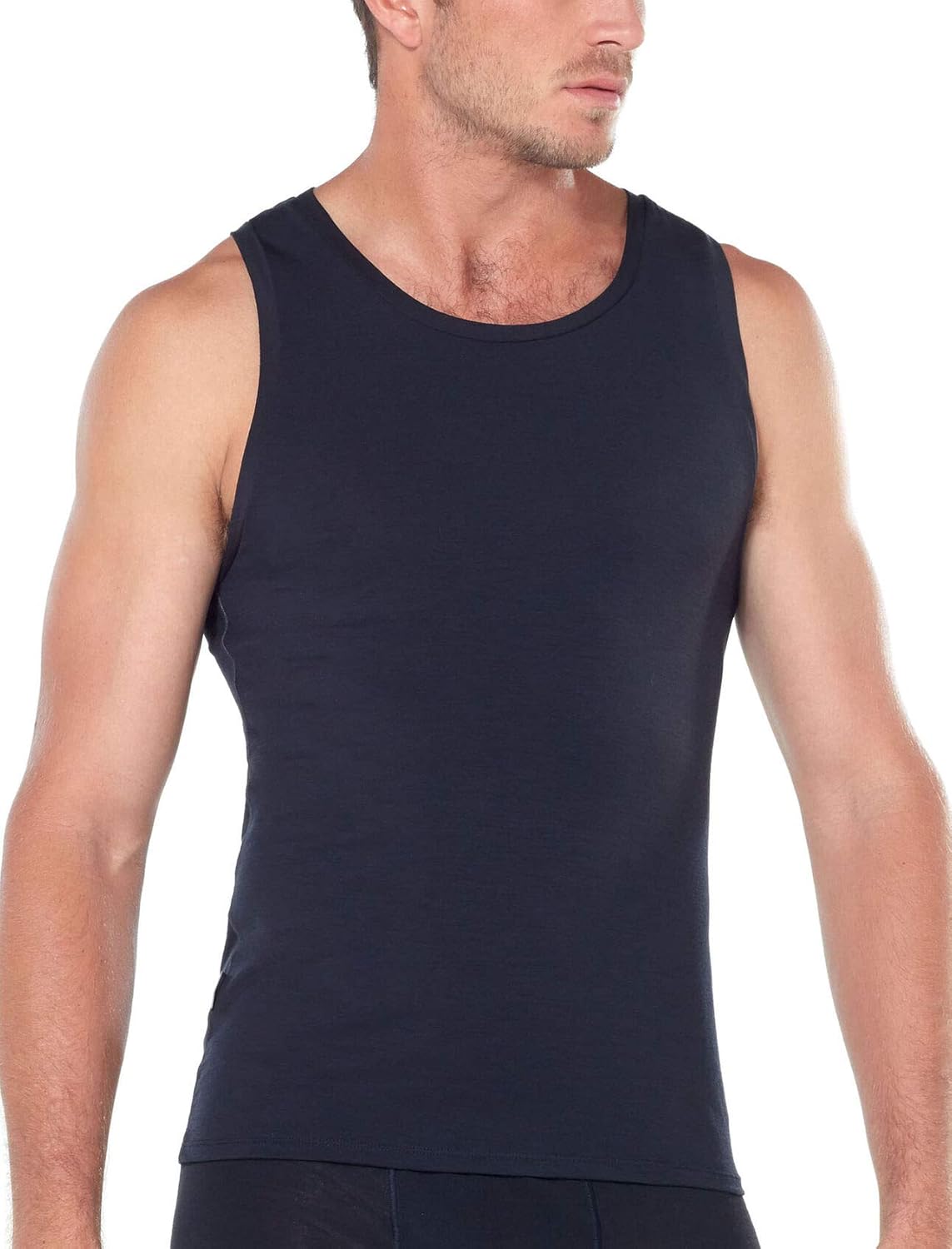 Icebreaker Merino Men's Anatomica Tank Top, Black/Monsoon, Large: Clothing