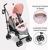 My Babiie MB02 Plus Stroller Pink Grey, Birth to 4 Years, Lightweight Umbrella view 8