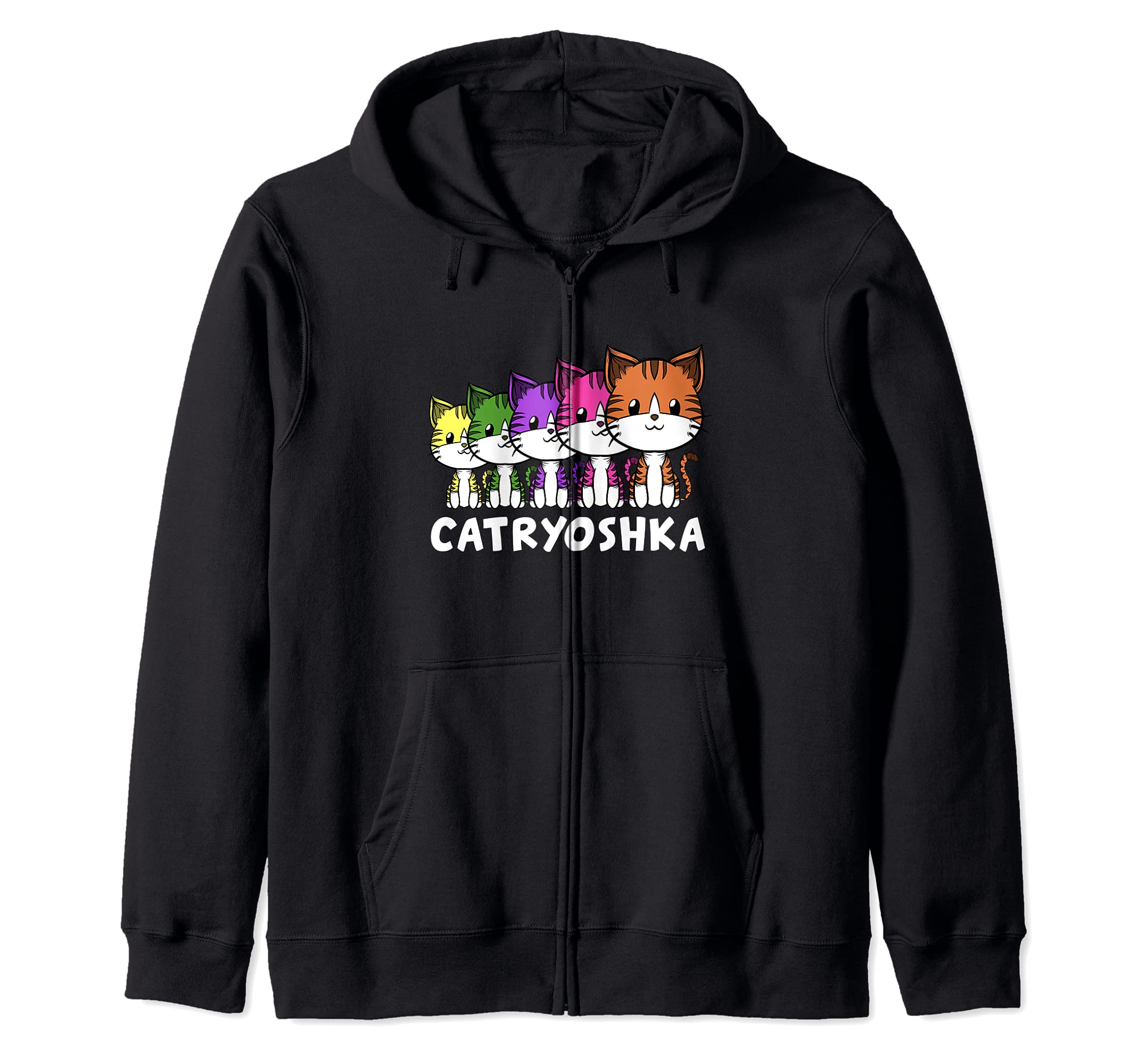 Catryoshka Cute Cats Kitties Matryoshka Russian Doll Russia Zip Hoodie