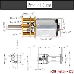 12V 100RPM Micro DC Gear Motor with All-Metal Gear