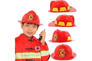 AnapoliZ Kids Firefighter Hat | Fire Chief Helmet for Children | Fireman Costume Accessory | Fire Fighter Hard Plastic Hat | Deluxe Rigid Party Helmet