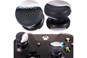 Playrealm FPS Thumbstick Extender & 3D Texture Rubber Silicone Grip Cover 2 Sets for Xbox Series X/S & Xbox One Controller(Camouflage Grey)