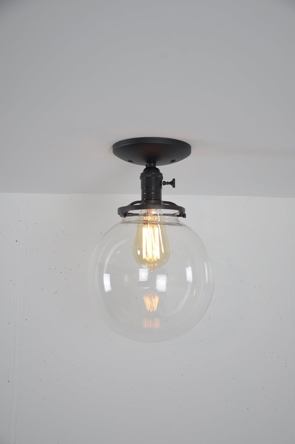 8 Inch Globe Ceiling Mounted Light Fixture, Semi Flush