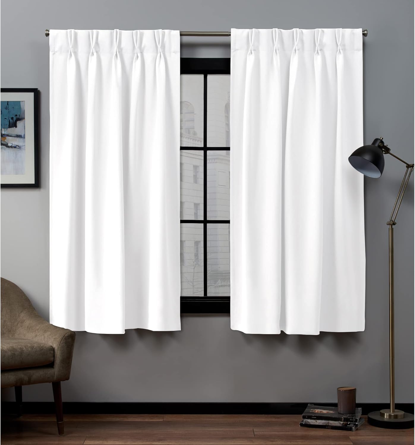 Outdoor Curtains - Magic Drapes White Pinch Pleated Curtains Thermal Insulated Room Darkening Window Treatment Panel for Living Room, Bedroom, Patio Door, Kitchen, Outdoor, Nursery W(21