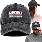 Alligator Alcatraz Funny Printed Cotton Baseball Cap Adjustable Retro Washed Lightweight and Breathable Unisex Patriotic Swamp Dark Humor Sun Hat, Gift for Hiker Camper Dad Men Friend Coworker Boss