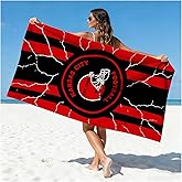 Football Fan Thin Lightweight Microfiber Beach Towel Kansas City Themed Big Absorbent Oversized Towels Men Women Gear Chiefs Team Boyfriend Bf Father Friend Christmas Xmas Father Day Gag Unique Gift