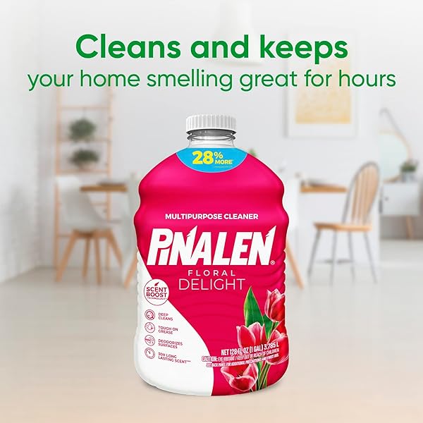 PINALEN MAX AROMAS MULTIPURPOSE CLEANER – FLORAL DELIGHT SCENT – 128 FL OZ – ALL PURPOSE CLEANER FOR KITCHEN, BATHROOM, FLOORS & SURFACES