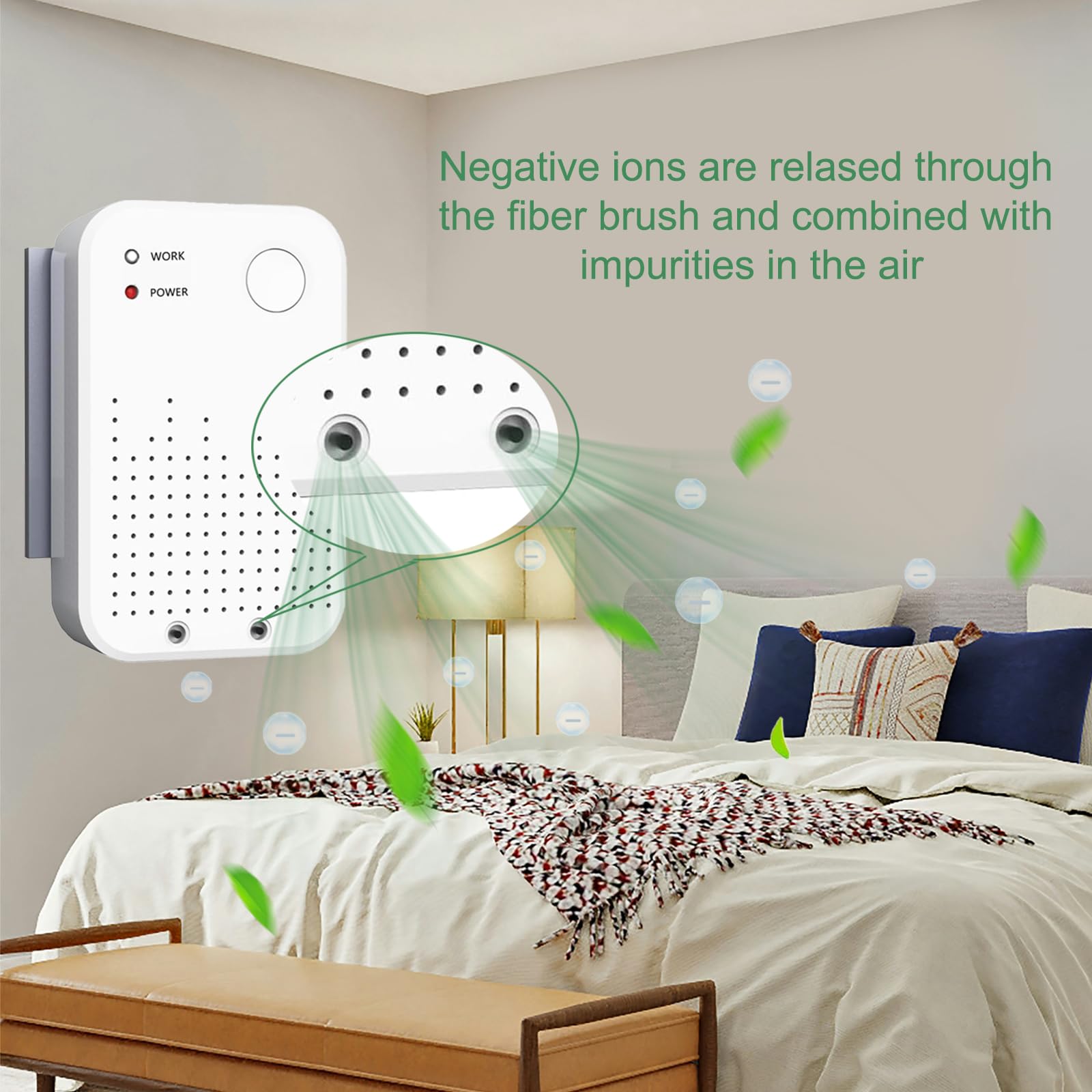 KLVEU Plug In Air Purifier,Air Ionizers for Home,Quiet and Portable Ion Air Purifiers for Home,Bedroom, Office, Kitchen(2pack)