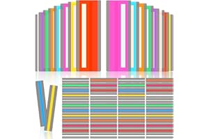 Yexiya 48 Pcs Guided Reading Strips Colored Highlight Strips Colorful Overlay Highlighter Bookmarks Dyslexia Reading Tools Reading Trackers for Kids Children Student Assistant Helps Dyslexia, 2 Sizes