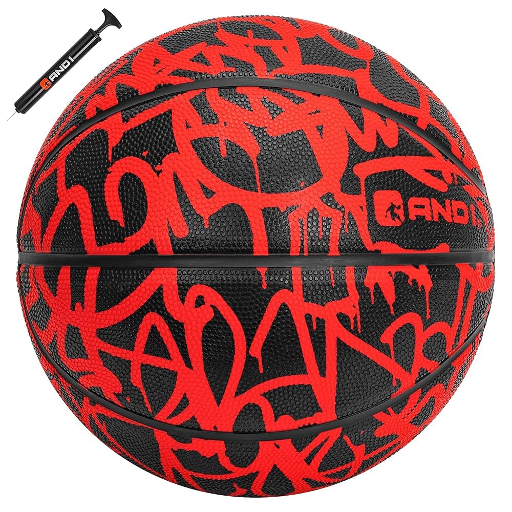 Photo 1 of AND1 Fantom Rubber Basketball & Pump (Graffiti Series)- Official Size 7 (29.5”)