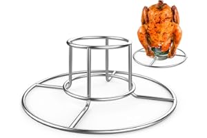 RUSFOL Beercan Chicken Rack, Stainless Steel Chicken Stand for Smoker and Grill