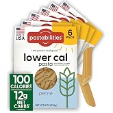 Pastabilities, Lower Calorie Pasta, Penne &ndash; 100 Calories/Serving Low Net Carbs, Low Calorie, Non-GMO, High Fiber, Vegan, Plant-Based, Enhanced Nutrients, Delicious Taste &amp; Texture (8 Ounce, 6 Pack)