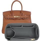 LOUKAYCCI Felt Purse Organizer insert for birkin 30 bag organizer Handbag Insert (LightGrey, BK30)