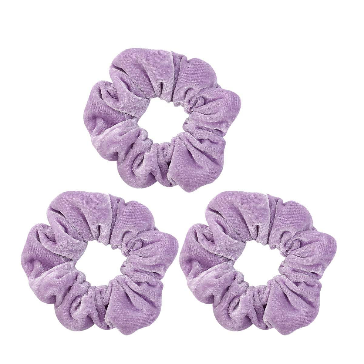 scicent Scrunchies Hair Bobbles Velvet 3pcs Hair Bands Elastic Hair Ties Hairbands Ponytail Holders Set for Women Girls Thick Hair Purple 773005