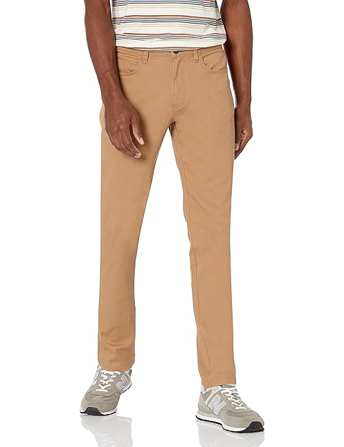 Amazon Essentials Men's Chino, Slim-Fit pants with 5-Pockets, Comfort Stretch, 35W x 30L, Light Khaki Brown (Previously GoodThreads)