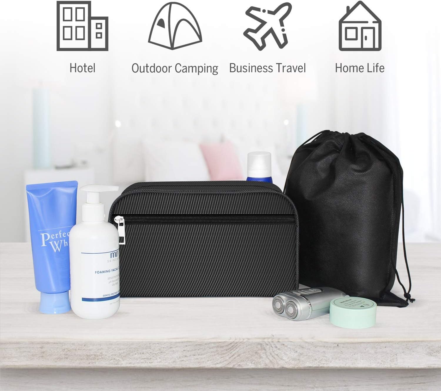 Hanging Toiletry Bag - Portable Travel Bags for Men/Women, Shaving/Grooming/Cosmetic/Toiletries, 4 Sizes Shoes Organizer Pouch for Business Trip and Vacations