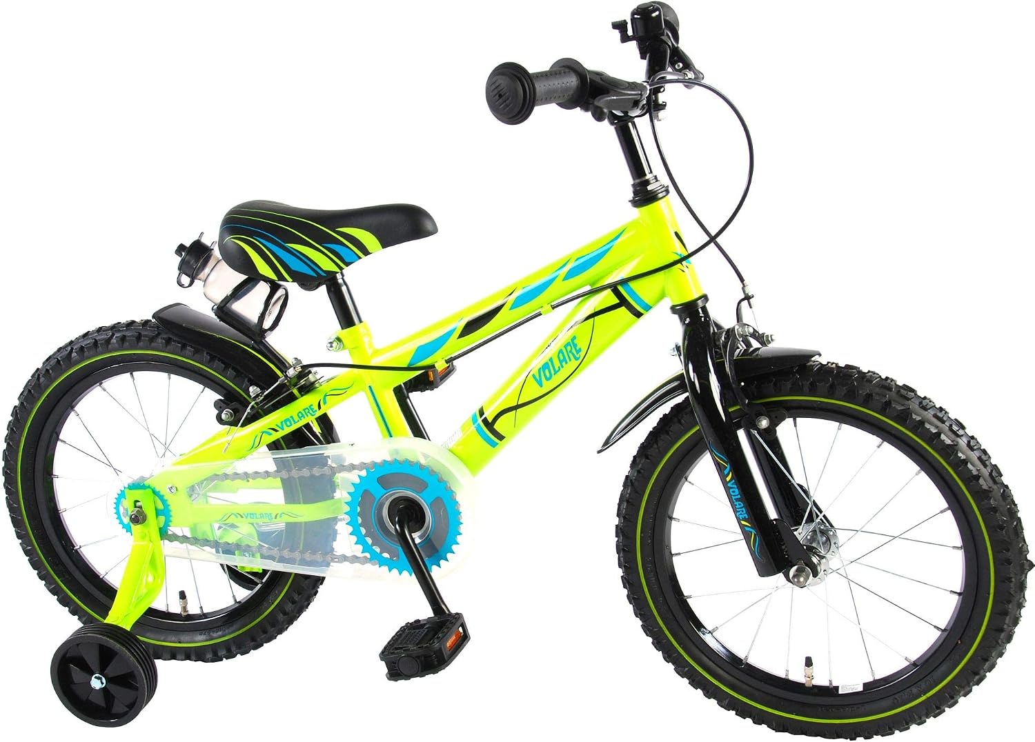 Bici per bambini Bici Bicicletta Bambino 16 Pollici Freni al Manubrio  Ruotine Rimovibili Verde 85% assemblata urban-earth.co.uk