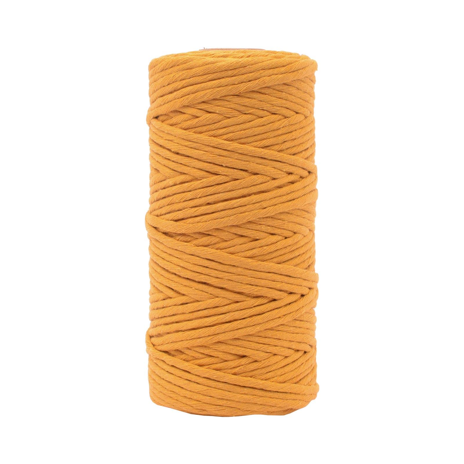 Vaessen Creative Macrame Yarn, Ochre Yellow, 3 mm x 100 m, 100% Cotton, Available in Colours, DIY, Crafts of Decoration Basket, Wall Hanging, Lantern, Dream Catcher, 3mm x 100m