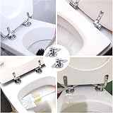 Skyzone Zinc Alloy Quick Release Toilet Seat Hinges WC Blind Hole Fixings view 7