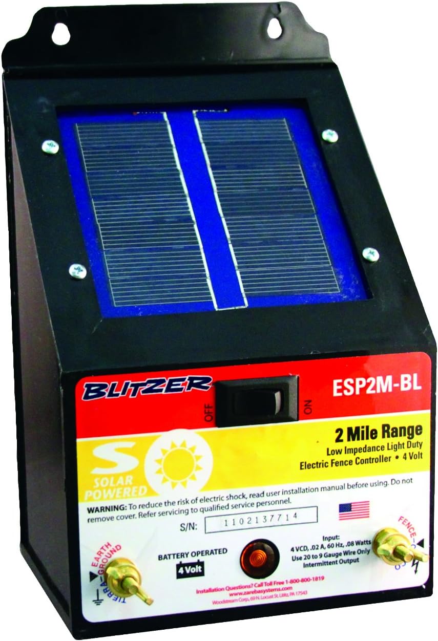 Blitzer ESP2MBL SolarPowered Electric Fence Energizer, 0