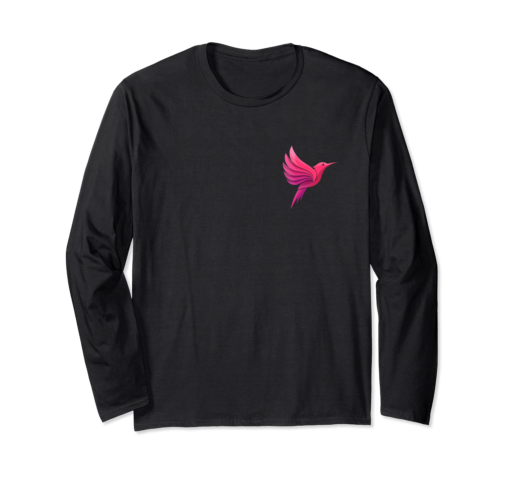 Minimalist Abstract Flying Pink Bird Long Sleeve T-Shirt