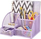 EXERZ Desk Organiser 7-Compartment Mesh Tidy Caddy Pencil Holder view 9