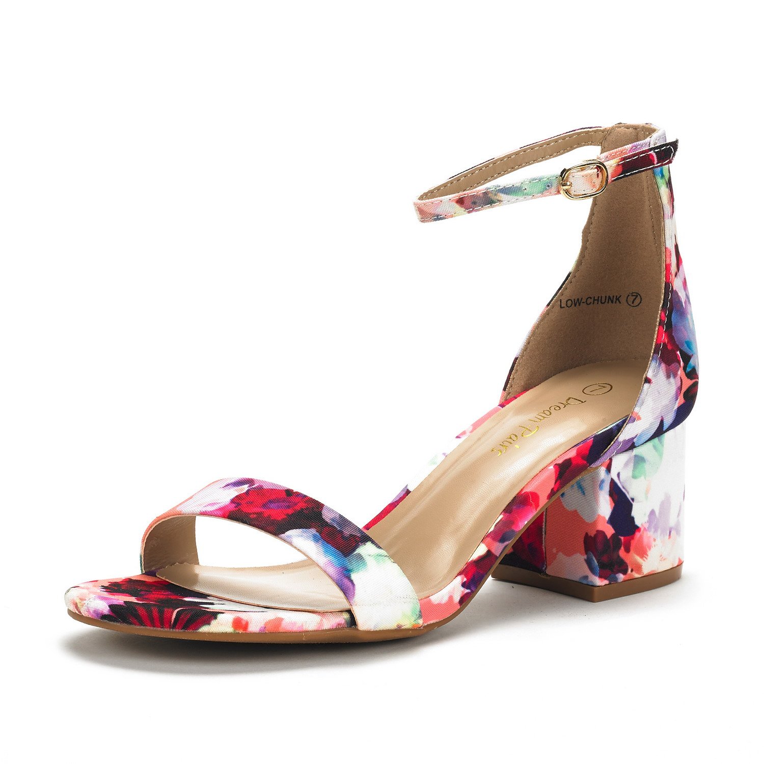 DREAM PAIRS Women's Low-Chunk Low Heel Pump Sandals