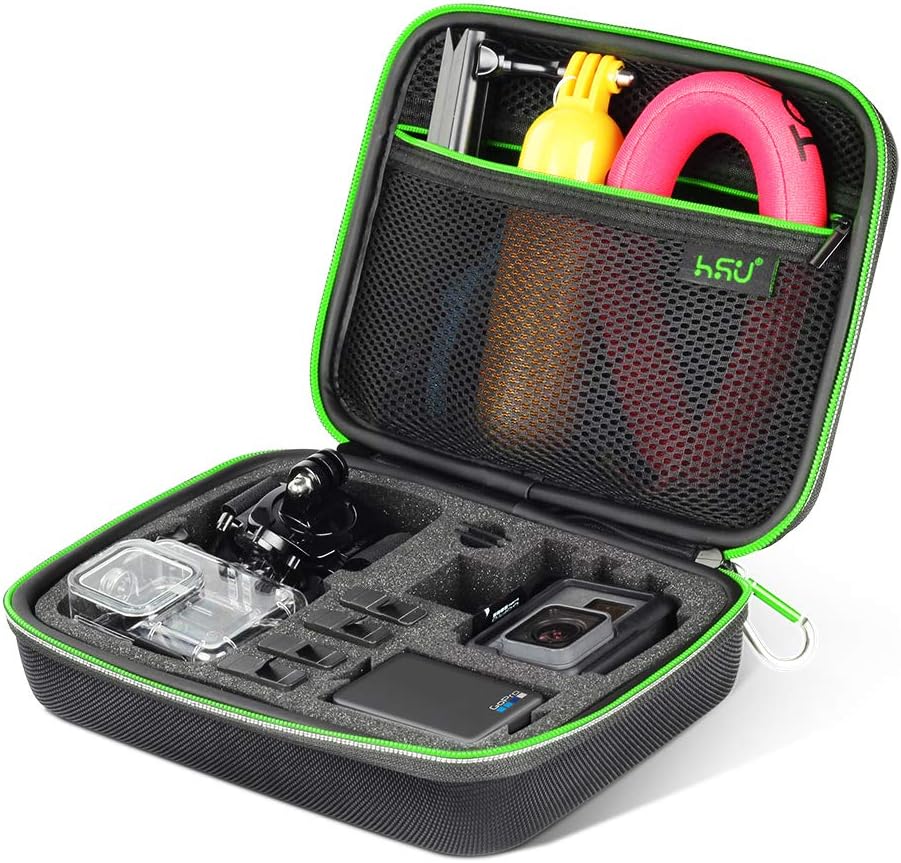 Amazon Co Jp Hsu Gopro収納ケース Gopro Hero9 8 Hero7 New Hero 18 Hero6 5 Osmo Action収納バッグ アクセサリー収納 防塵 防水 アクションカメラに対応 中 グリーン カメラ