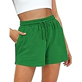 Women's Sweat Shorts Sweatshorts Summer Lounge Cotton Drawstring Cute Fleece Shorts with Pockets Athletic Running Active Elastic Jersey French Terry Shorts 2025 Women Cloth Sweatpants Trendy