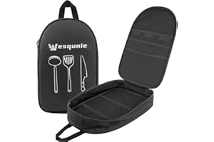 Wesqunie Camp Kitchen Organizer, Multi-Pocket Camping Cooking Utensils Bag, Waterproof Portable Storage for BBQ Outdoor Cooking Essentials