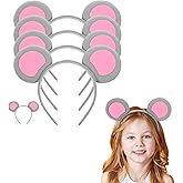 Healeved Rat Ears Headband for Women Cute Cartoon Mouse Ear Hairband Lightweight Adjustable for Cosplay Party Festival Accessories
