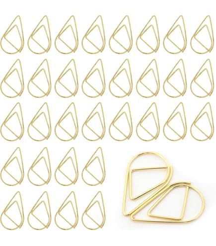 100 Pieces Gold Paperclips With Small Heart In It, Metal