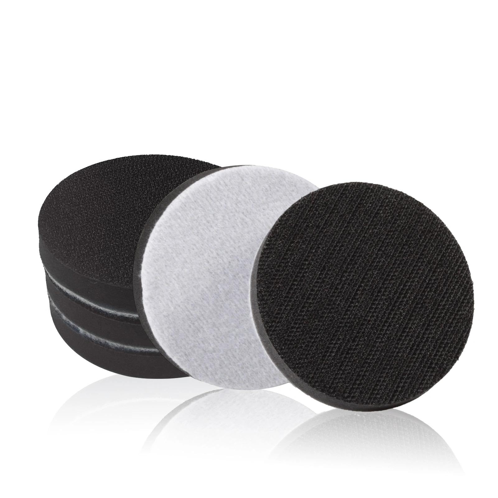 LEONTOOL 5 Pack 3 Inch Hook and Loop Soft Foam Buffering Pad, Sponge Cushion Buffer Backing Pad No Hole, 75 mm for Sanding Pad