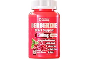 FOREBEAR SUPPLEMENTS Berberine 1500mg GLP-1 Weight Loss Supplement Pills for Women & Men - Appetite Suppressant with Ceylon Cinnamon, Milk Thistle, Chromium Picolinate, Green Tea & Alpha Lipoic Acid - 90 Veggie Capsules