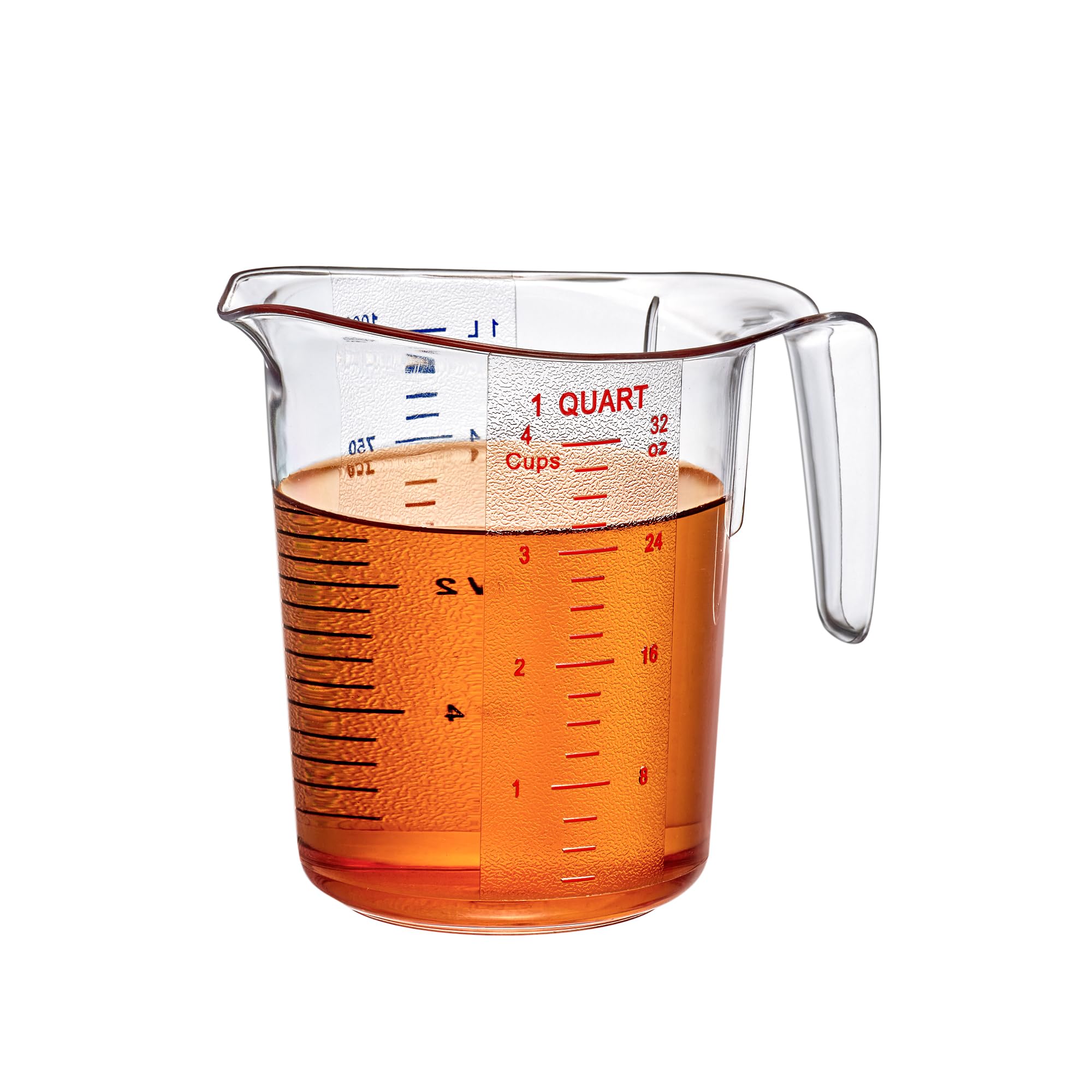 Photo 1 of Amazing Abby - Melissa - Unbreakable Plastic Measuring Pitchers (1-Pack), Food-Grade Measuring Jugs, 4-Cup Capacity (1-Quart), Stackable and Dishwasher-Safe, Great for Oil, Vinegar, Flour, More