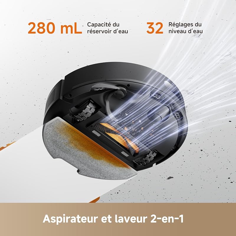 D20 Air Plus Robot Aspirateur Laveur avec Aspiration de 20 000 Pa